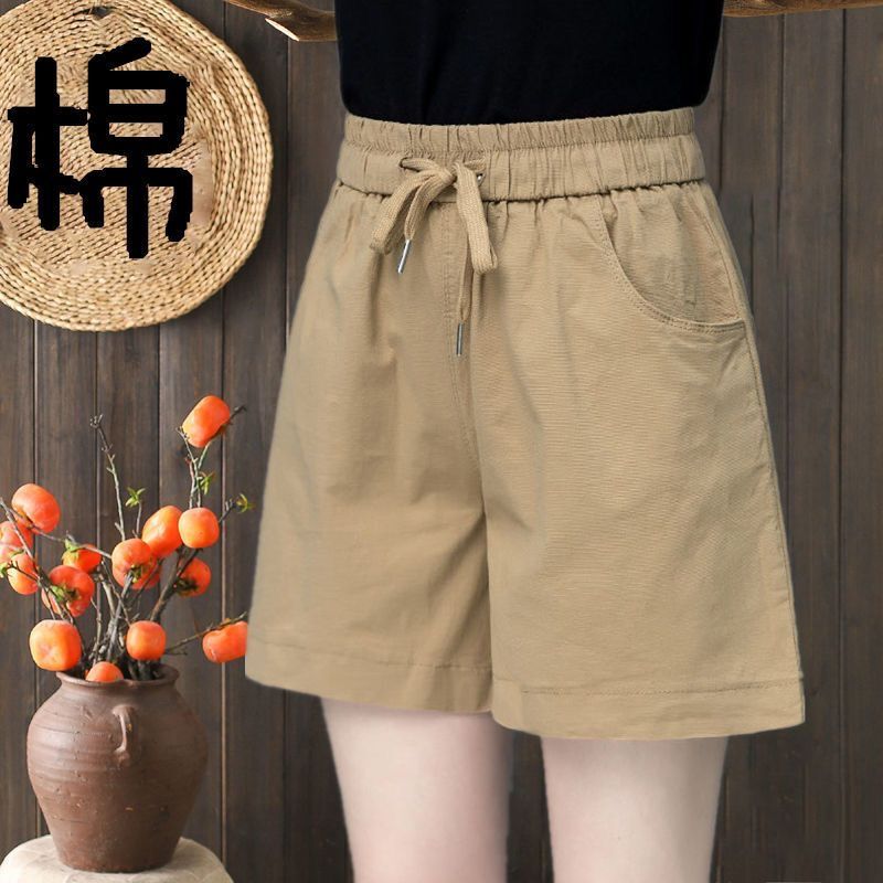 100% Pure Cotton New High-Waisted Shorts for Women 2026 Summer Loose Slimming Korean Style Middle-Aged Mom Wide-Leg Knee-Length Shorts 100% Pure Cotton New High-Waisted Shorts for Women 2026 Summer Loose Slimming Korean Style Middle-Aged Mom Wide-Leg Knee-Length Shorts