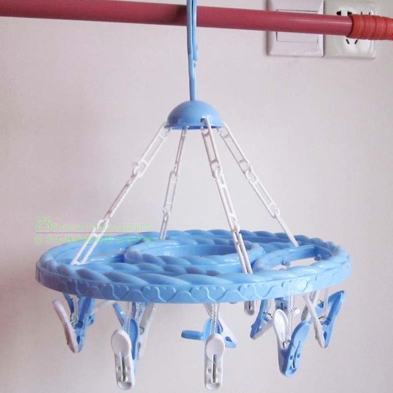 Plastic drying rack household underwear drying socks rack multi-clamp balcony windproof sundry clothes rack Number of clothes
