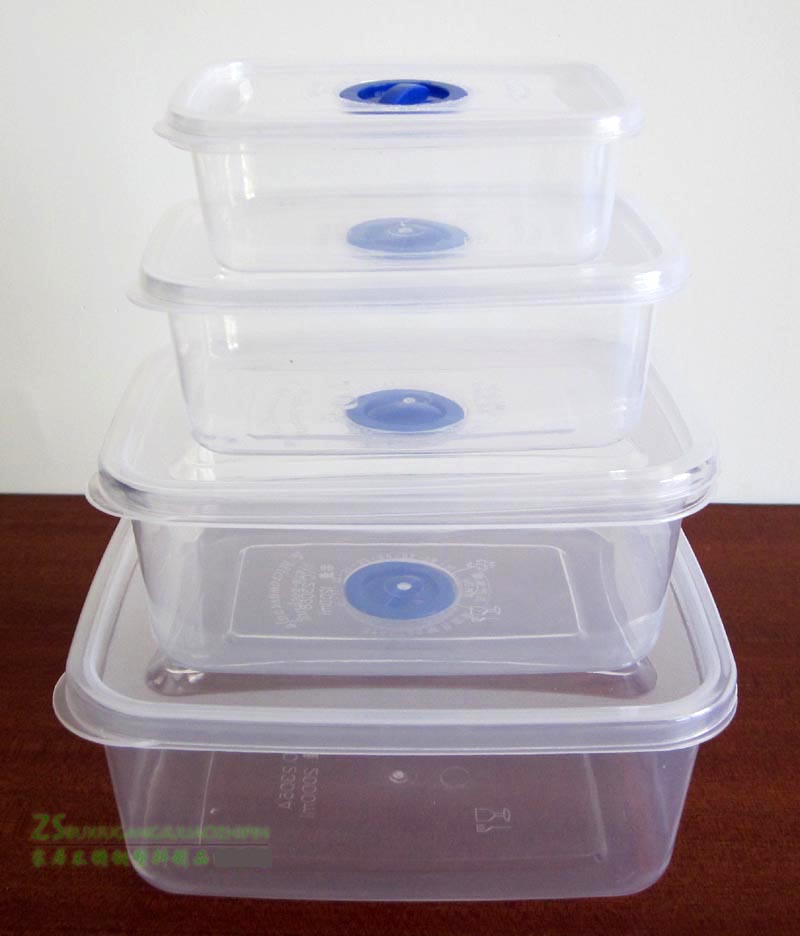 4 pieces set small number fridge refreshing box suit rectangular plastic microwave box lunch box lunch box date notes covered