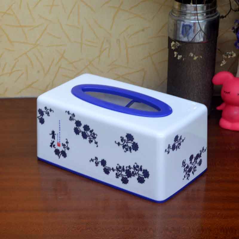 Fashion floral paper towel box rectangular plastic car users with extractable paper towel office toilet paper box Quantity