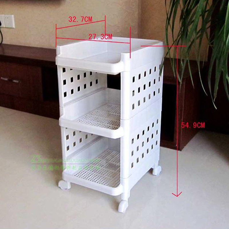 Double 11 - floor 3 - 5 floors mobile kitchen plastic storage layer toilet bathroom with rack roller