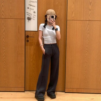 Lu same style yoga pants softstreme yoga high waist straight leg lengthening loose casual wide leg sports trousers