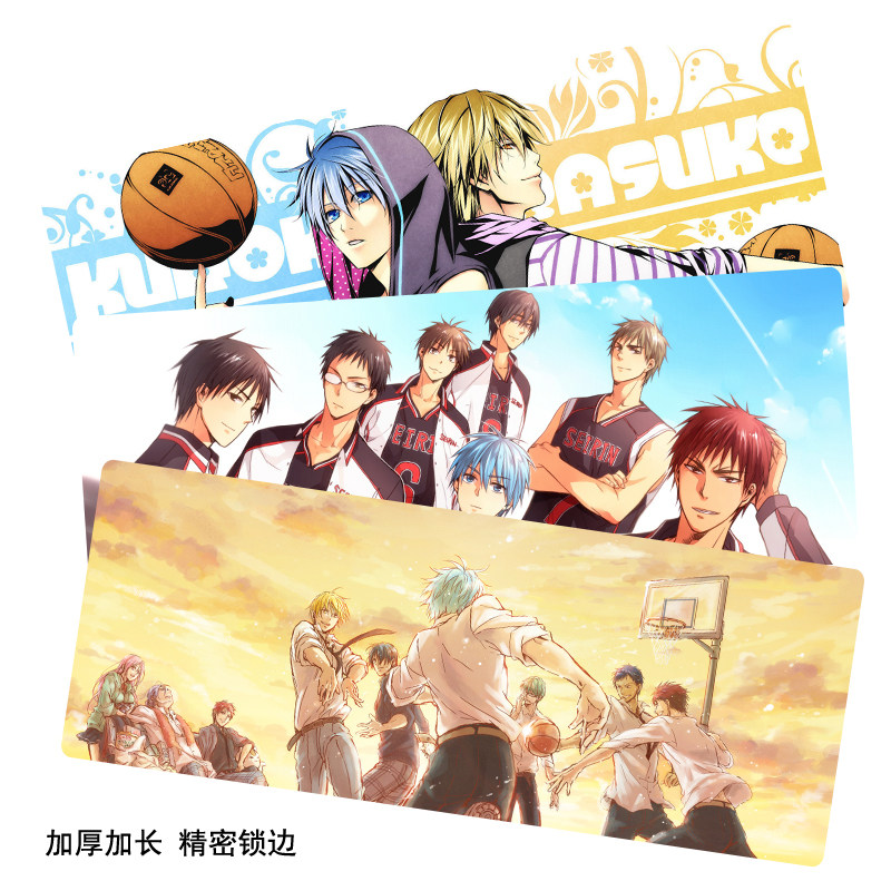 Customized anime black basketball super-large mouse pad on fire desky-skid keyboard pad