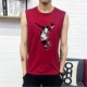 Áo vest nam mùa hè rộng rãi cotton thể thao áo len XL không tay quây áo thun xu hướng áo thể dục - Áo vest cotton vest nam trung niên