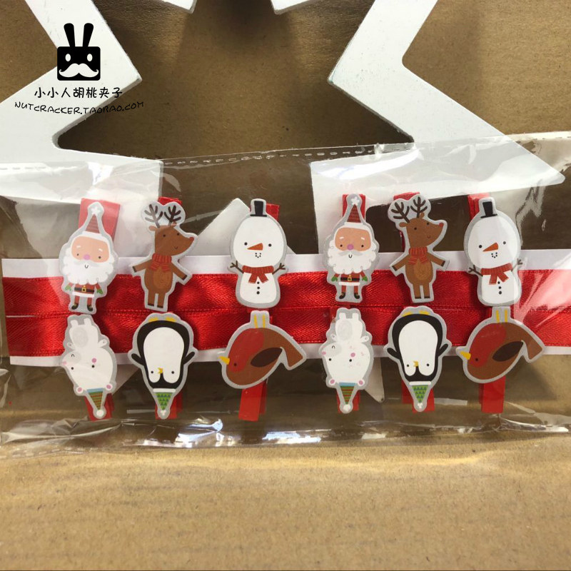 Nutcracker wooden clip photo wall wooden clip Christmas kindergarten studio small gift