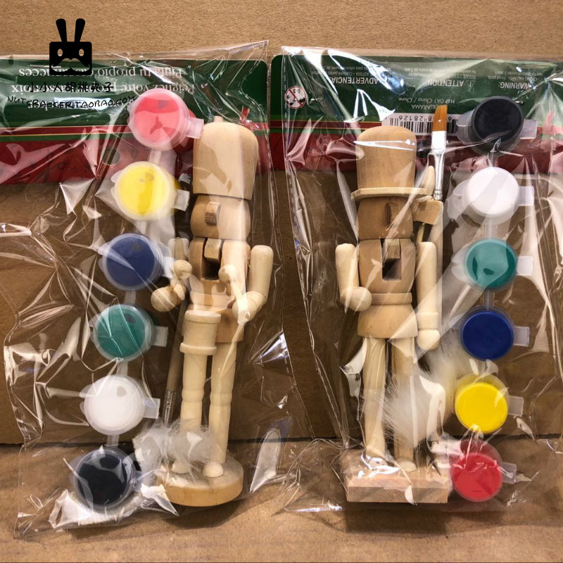 15cm Handmade DIY Walnut Clip Soldier Wood 6 companies 5ml hand painting personality studio creation Christmas present