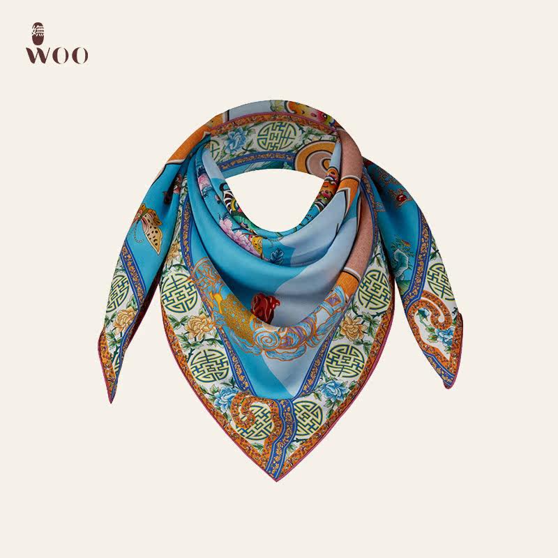 woo Wu Yun Zhao Wanji silk square scarf female mulberry silk Joker spring and autumn thin foreign style bib winter scarf