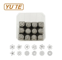 12-piece set of 3mm flower series stamps gold and silver jewelry hand-engraving tools flower chisel punch