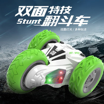 Double-sided wireless remote control car RC childrens electric three-wheel off-road drift high-speed four-way stunt car cross-border toy