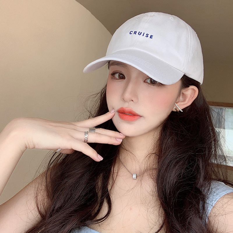 Cruise white soft topsummer Thin white Sunscreen sunshade Hat female spring and autumn peaked cap Baseball cap male tide ins Show a small face fashion