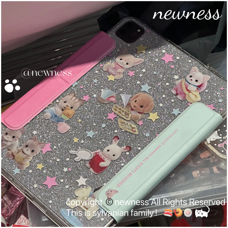 Newness Original "Sen Belle" Cute Magnetic Detachable Y-Fold Acrylic Anti-Drop and Anti-Bending Protective Case Suitable for Apple iPad Pro Vertical Screen Support Tablet Protective Hard Case