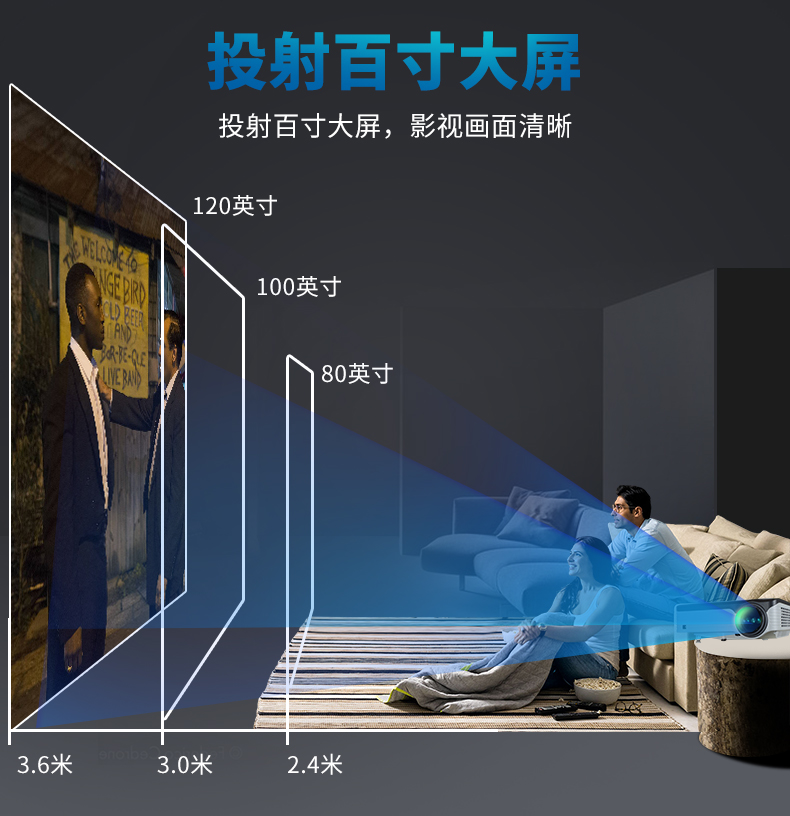 Máy chiếu Meigao S2 mới dành cho gia đình nhỏ cầm tay không có màn hình TV Điện thoại di động 4K có màn hình wifi thông minh không dây rạp hát tại nhà HD 1080p - Máy chiếu
