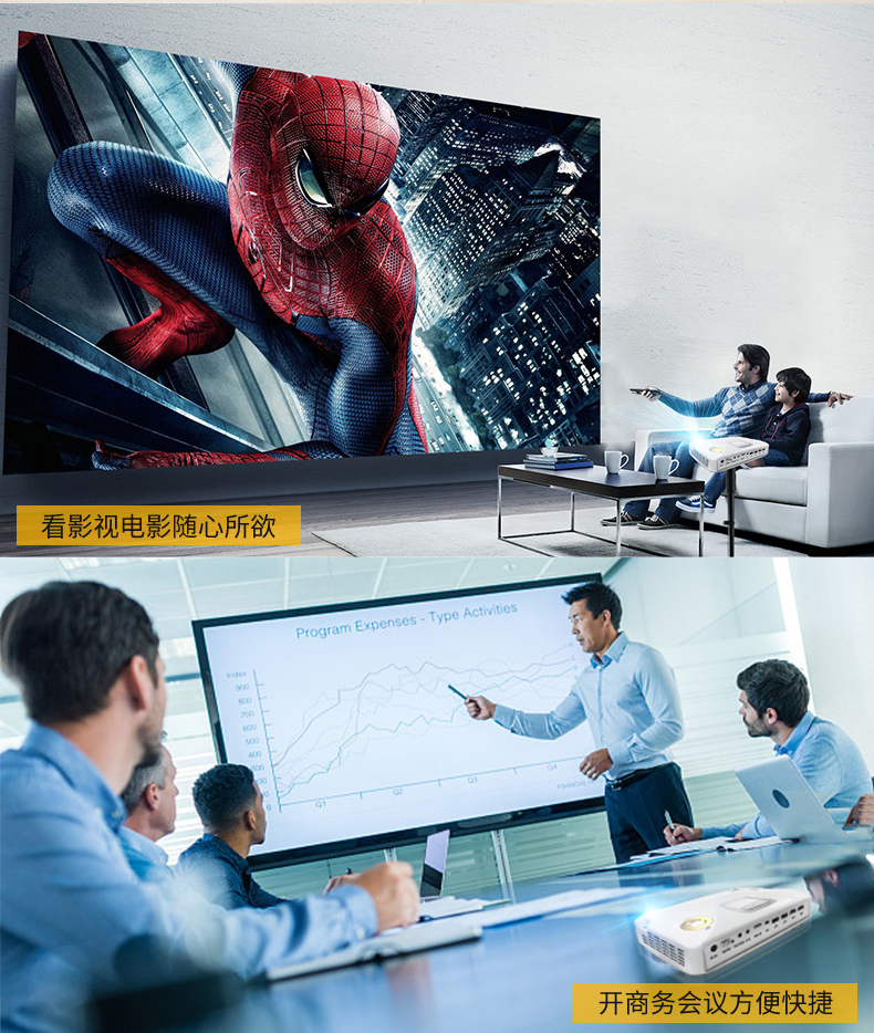 Máy chiếu Meigao G20S wifi không dây rạp hát tại nhà 3D thông minh Máy chiếu 4K HD 1080p