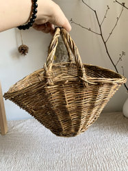 New! Foreign Trade Export Medieval Retro Country Style Leather Willow Basket Handmade Flower Basket