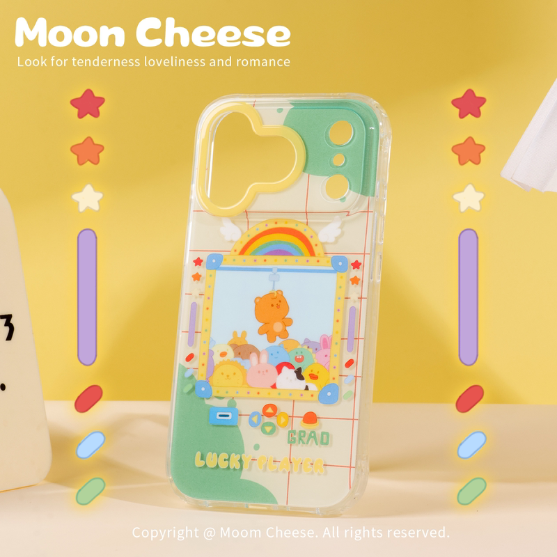 [Cute Phone Case] Moon Cheese Original Illustration Cute Phone Case Suitable for iPhone 16 /17Promax Apple 16Pro Double-Layer Imd14Pro/15 Magnetic Huawei Mate70Pro