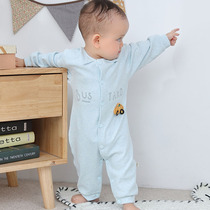 Spring and summer new childrens newborn jumpsuit boneless sewing velvet cotton baby long sleeve baby ha clothing Class A cotton