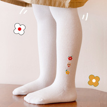 Girl Lian Pants Socks Autumn Winter New Korean Wind Cartoon Animal Embroidered Children With Underpants Little Bear Baby Even Pants Socks