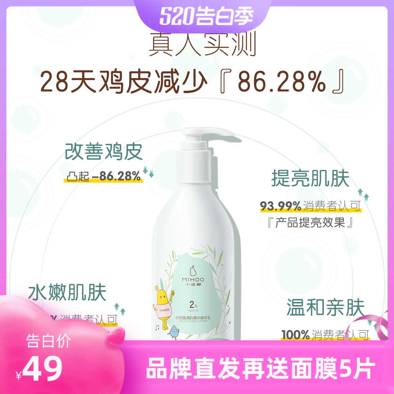 Xiaomi salicylic acid body cream to remove chicken skin orange peel deep nourishing whitening moisturizing moisturizing to pimples moisturizing