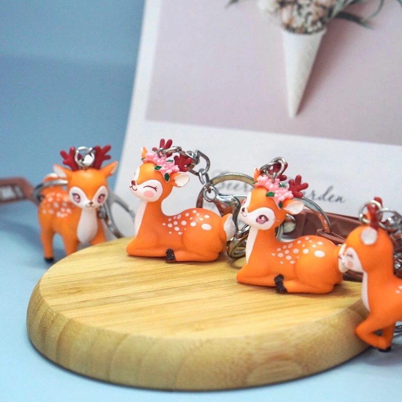 New Cartoon Sika Deer Keychain, Deer Doll Pendant, Creative Bag Decoration, Exquisite Accessory, Event Gift