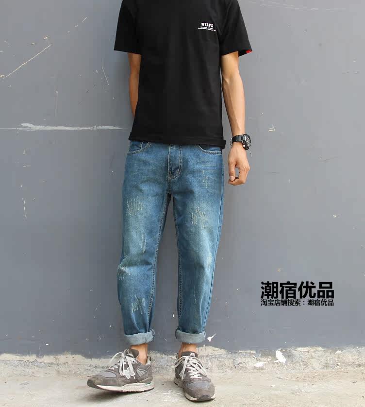 Jeans pour adolescent droite en vrac en coton pour Quatre saisons - Ref 1461311 Image 36