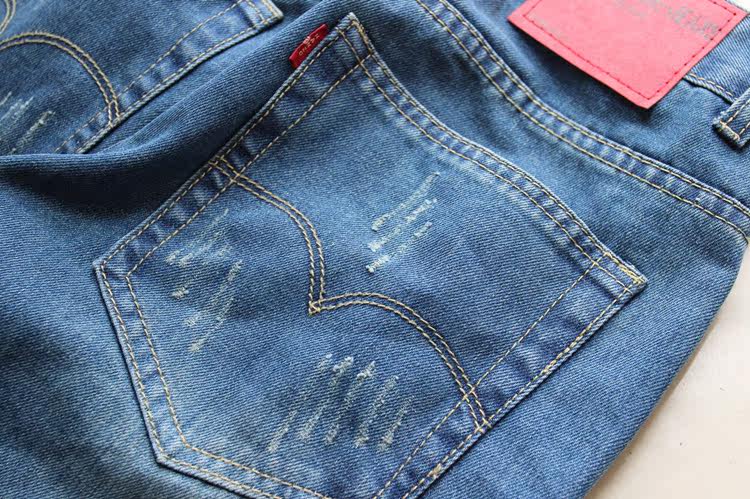 Jeans pour adolescent droite en vrac en coton pour Quatre saisons - Ref 1461311 Image 63