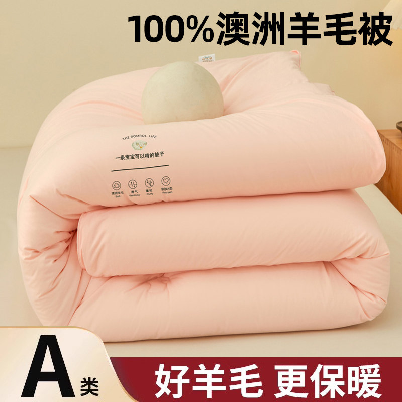 Thickened Warm Wool Quilt 100% Australian Pure Wool Quilt Winter Quilt Core Cotton Quilt Spring and Autumn Quilt Home Use Imported Cashmere