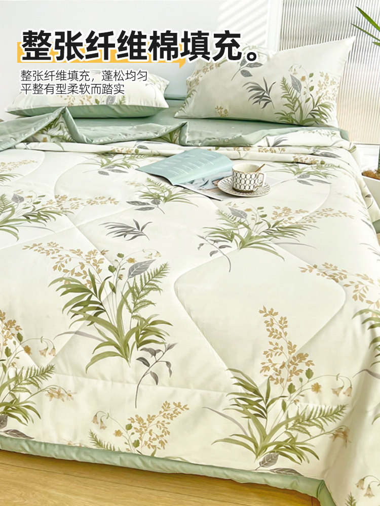 Class a All-Cotton Summer Quilt, Air-Conditioning Quilt, Summer Cooling Quilt, 100% Double-Sided Pure Cotton Thin Quilt, Single-Person Summer Quilt Core, Cotton Quilt