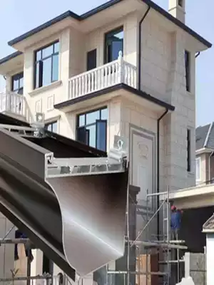 Eaves rainwater trough Aluminum alloy gutter Eaves gutter thickened finished profile eaves trough Villa square downspout rainwater pipe