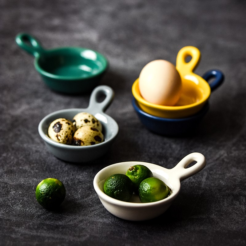 Japanese ceramic Q sauce sauce dish snack dip saucer saucer salad jam sauce flavored handle dish