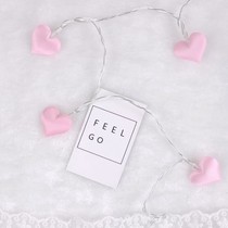 Simple fabric peach heart string light LED love light string room decoration flash light Girl heart shooting props Battery light
