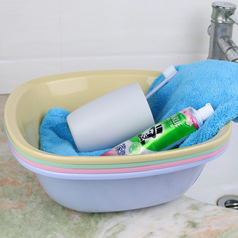 Thickened square washbasin household powder room foot basin beauty salon washbasin plastic baby washbasin trumpet