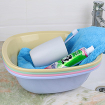 Thickened square washbasin Household bathroom foot washbasin Beauty salon washbasin Plastic baby washbasin small
