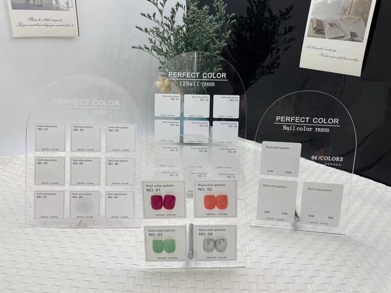 Nail Color Card High-Transparency Acrylic Nail Display Board Nail Swatch Color Sample Book