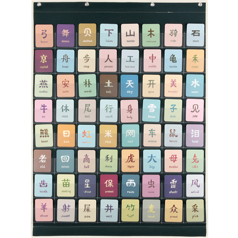 Children's enlightenment learning 64 grid hanging bag suitable for 8*8 card elephant game card transparent literacy card 64 grid