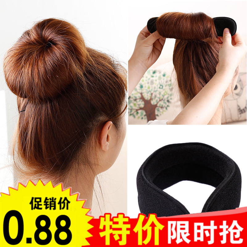 Korean version of hair ornaments meatballs Hair ornaments Bud head bun head plate hair rod with tools Sponge plate hair rod plate hair rod female