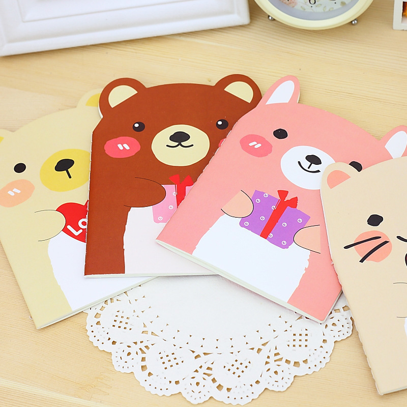 Korean version of cute bear book student prize creative stationery small animal notepad cartoon notebook student product