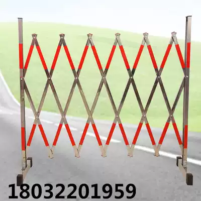 Stainless steel telescopic fence, movable safety fence, road construction isolation fence, kindergarten safety fence
