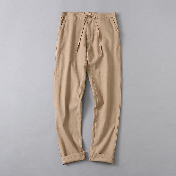 Canoe Foreign Trade Original summer new men cotton flax mixed comfortable breathable and small feet relaxing pants