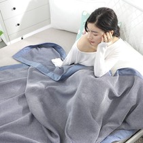 Korean summer simple waffle blanket Air conditioning towel blanket Solid color double nap blanket Cotton gauze blanket