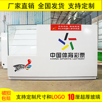 Lottery counter Sports lottery lottery sales cabinet China Sports lottery counter Welfare cashier with glass display cabinet