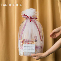 Iron Art Flower Basket Handwoven Metal Companion Gift Wedding full moon Festive Sugar Packaging Basket Golden Hand Gift Basket