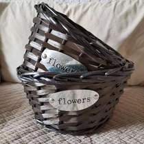 Field Garden Licker choreographeter with multi-meat green Laura Flower Basket Decoration Pendulum gardening Potted plant Bamboo Weave Green Plant small basket