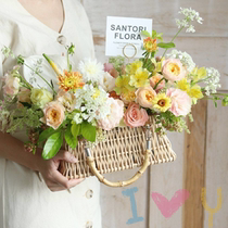 Vines Handbag Flowers Basket Fields Garden Creators Flower Arrangements Bamboo Festival Floral Decoration Pendulum Pieces Flowers Fashion Handbag Small Baskets