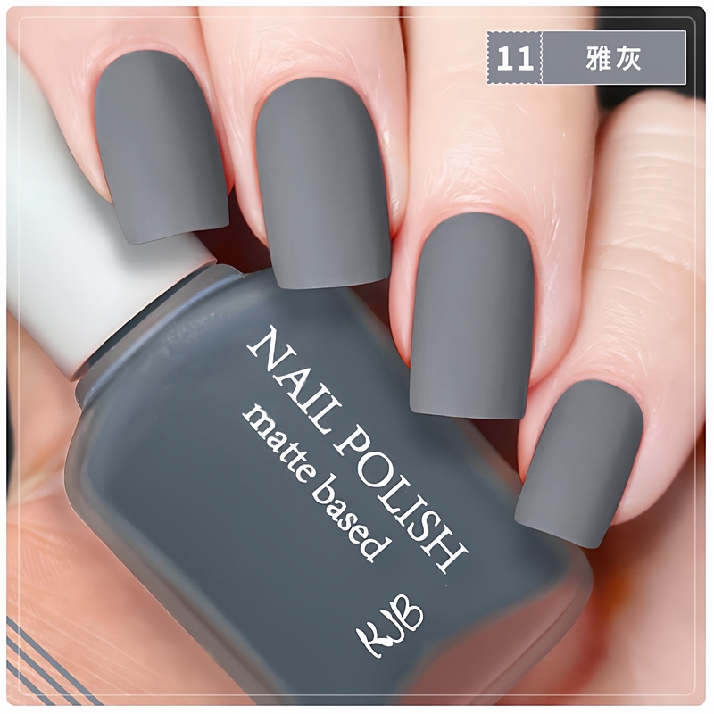 Summer New Matte Nail Polish, Frosted Matte Finish, No-Bake, Non-Peelable, Elegant Starry Sky Ash Gray, Dark Gray Morandi Color