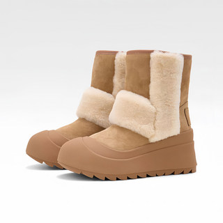 European Popular Style Fur-Lined Thick Wool Snow Boots for Women 2025 New Winter Outdoor Warm Non-Slip Cotton Boots