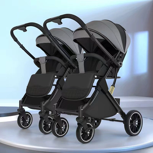 Складная съёмная коляска для близнецов с сидением на четырех колесах для новорожденных, амортизация