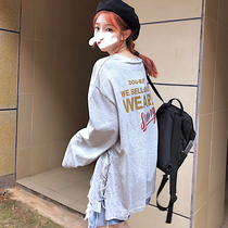 Net red ins Super fire long sleeve T-shirt female 2019 new Korean version of loose bf lazy wind students early autumn clothes