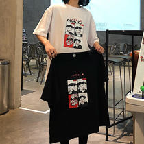 ins Super fire short-sleeved T-shirt female Harajuku bf wind loose Korean students Joker cotton trendy hip hop on clothes tide