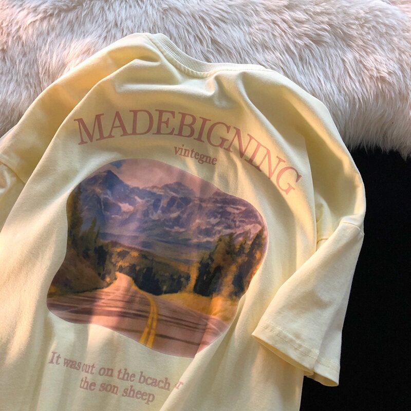 ins retro short sleeve t-shirt female summer new design sensation small crowd loose thin and sweet and cute and gentle blouse summer