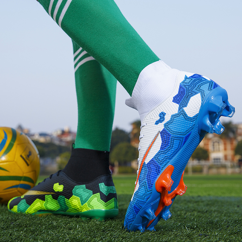 Ronaldo high-tube football shoes men and women crushed TF spikes K children non-slip Messi cr students 7 adult long AG spikes - Taobao
